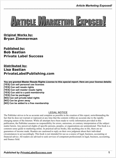 Product picture Article Marketing Exposed